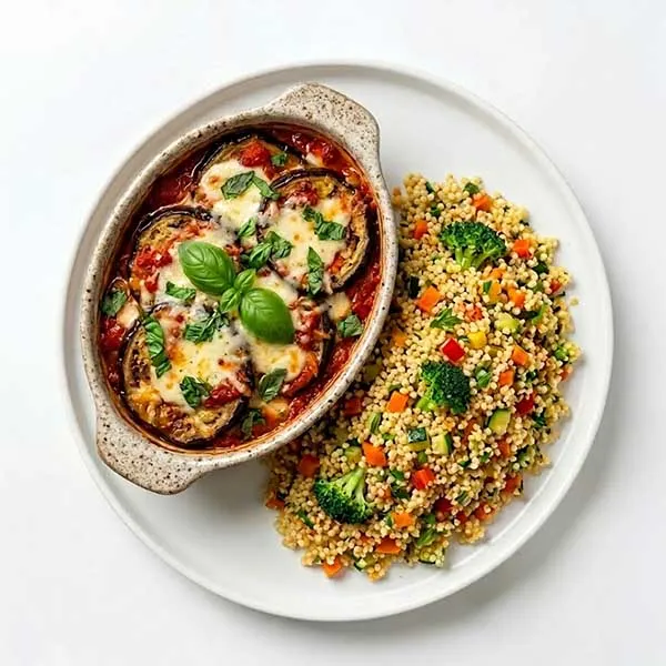 Basil & Eggplant Casserole with Vegetable Millet